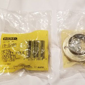 NEW Stanley Hardware Metal Closet Pole Socket in Satin Brass Tone